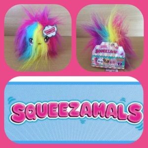 NWT Scented Fluffy Fur Ball Neon Squeezamals Series 2 Plush Soft & Squishy Toy